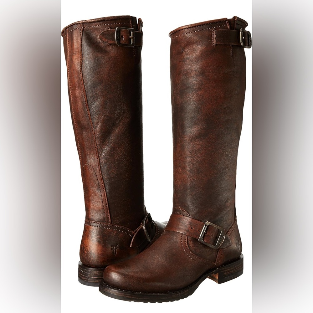 Frye's Veronica Boot, Brown Leather-Size 9